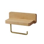 Portasciugamani da parete in legno di faggio da 20 cm. Portarotolo da bagno con mensola