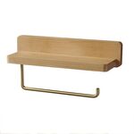 Portasciugamani da parete in legno di faggio da 30 cm, portarotolo da bagno