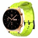 For Honor Watch GS 3 22mm Cinturino per orologio in silicone tinta unita con motivo a calcio (verde lime)