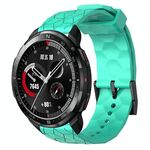 For Honor Watch GS Pro 22mm Cinturino per orologio in silicone tinta unita con motivo a calcio (verde acqua)