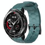 For Honor Watch GS Pro 22mm Cinturino in silicone a tinta unita con motivo calcio (Rock Cyan)