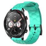 For Honor Watch Dream 22mm Cinturino per orologio in silicone tinta unita con motivo a calcio (verde acqua)