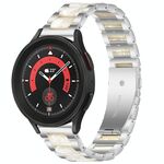 Per Galaxy Watch 5 Pro 45mm Cinturino per orologio in resina interbead in metallo (argento bianco)