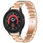 Per Galaxy Watch 5 Pro 45mm Cinturino per orologio in resina interbead in metallo (oro rosa verde)