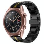 Per Samsung Galaxy Watch3 41mm Cinturino in acciaio inossidabile con armatura in metallo (nero + oro)