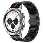 Per Samsung Galaxy Watch4 / Watch4 Cinturino per orologio in acciaio inossidabile con armatura classica (nero + rosso)