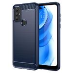 Per Motorola Moto G Play 2023 Custodia per telefono TPU in fibra di carbonio spazzolata (blu)