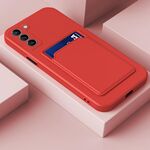 Per Samsung Galaxy A34 5G Skin Feel Card TPU Custodia per telefono con bottoni a contrasto di colore (rosso)