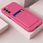 Per Samsung Galaxy A34 5G Skin Feel Card TPU Custodia per telefono con bottoni a contrasto di colore (rosa)