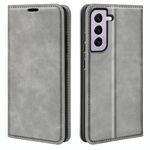 Per Samsung Galaxy S23 5G Custodia in pelle con ventosa magnetica retro-pelle (grigio)