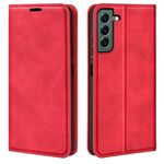 Per Samsung Galaxy S23+ 5G Custodia per telefono in pelle con ventosa magnetica retro-pelle (rossa)