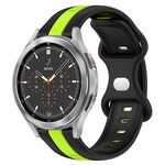 Per Samsung Galaxy Watch 4 Classic 46mm 20mm Cinturino in silicone bicolore con fibbia a farfalla (nero + verde)