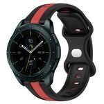 Per Samsung Galaxy Watch 42mm 20mm Cinturino in silicone bicolore con fibbia a farfalla (nero + rosso)