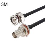 BNC femmina con cerchio impermeabile a BNC maschio RG58 cavo adattatore coassiale, lunghezza cavo: 3 m