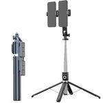 Bastoncini per selfie Bluetooth pieghevoli rotanti a 360 gradi Live Stand, Spec: P220 TK (doppia clip)