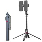Bastoncini per selfie Bluetooth pieghevoli rotanti a 360 gradi Live Stand, Spec: P225 TK (doppia clip)