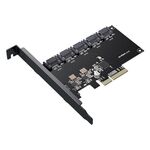 PCIE X4 a 5 porte SATA3.0 Rotary Card Computer Desktop Disco rigido a stato solido
