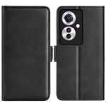Per OPPO Reno11 F 5G Custodia per cellulare in pelle con fibbia magnetica bifacciale orizzontale (nera)