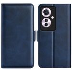 Per OPPO Reno11 F 5G Custodia per telefono in pelle con fibbia magnetica bifacciale orizzontale (blu scuro)