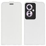 Per OPPO Reno11 F 5G R64 Custodia per telefono in pelle con vibrazione verticale singola texture (bianca)