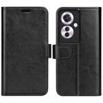 Per OPPO Reno11 F 5G R64 Custodia per cellulare in pelle con texture orizzontale (nera)