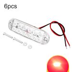 6 luci di segnalazione lampeggianti a LED a 12 perline per motociclette (luce rossa)