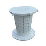 Sgabello pieghevole per toilette da viaggio portatile retrattile per pesca all'aperto campeggio bianco ordinario