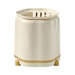 Portacoltelli rotante da cucina Scaffale multifunzionale per posate Portaoggetti per bacchette tutto in uno per la casa (Bianco crema)