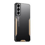 Custodia per telefono ibrida in metallo TPU per Samsung Galaxy S22+ 5G Blade Series (oro)