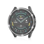 Per Samsung Galaxy Watch 7 Custodia protettiva per orologio PC con diamante singolo cavo da 40 mm (nera)