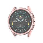 Per Samsung Galaxy Watch 7 Custodia protettiva per orologio PC con diamante singolo cavo da 40 mm (rosa)