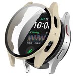 Per Samsung Galaxy Watch 7 44mm PC + Custodia protettiva per orologio impermeabile integrata smerigliata placcata (Oro)