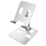 YY-026 Supporto da tavolo pieghevole in lega di alluminio per telefono (grigio argento)