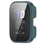 Per Amazfit bip5 Unity PC + custodia protettiva per orologio integrata con pellicola in vetro temperato (verde ago di pino)