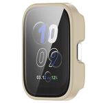 Per Amazfit bip5 Unity PC + Custodia protettiva per orologio integrata con pellicola in vetro temperato (bianco avorio)
