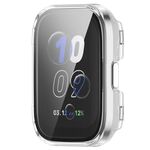 Per Amazfit bip5 Unity PC + Custodia protettiva per orologio integrata con pellicola in vetro temperato (bianco trasparente)