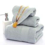 Set di asciugamani in cotone 3 pezzi/set, 1 asciugamano da bagno, 1 asciugamano per le mani, 1 asciugamano per il viso per il bagno dell'hotel (grigio)