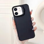 Per iPhone 12 Custodia per telefono antiurto con supporto per telaio dell'obiettivo (nera)