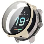 Per Suunto Race PC + custodia protettiva per orologio integrata con pellicola in vetro temperato (bianco avorio)