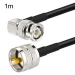 Cavo coassiale maschio BNC da 1 m ad angolo retto a UHF PL259 maschio RG58