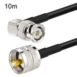 Cavo coassiale maschio BNC da 10 m ad angolo retto a UHF PL259 maschio RG58