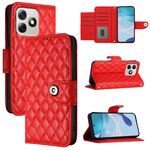 Custodia per cellulare in pelle con texture ultra rombica per Ulefone Note 18 con cordino (rosso)