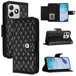 Custodia per cellulare in pelle con texture ultra rombica per Ulefone Note 18 con cordino (nero)