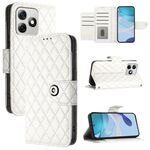 Custodia per cellulare in pelle con texture ultra rombica per Ulefone Note 18 con cordino (bianco)