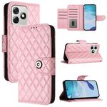 Per Ulefone Note 18 Custodia per telefono in pelle con texture ultra rombica con cordino (rosa)