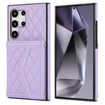 Per Samsung Galaxy S24 Ultra 5G Custodia per telefono con struttura rombica e cordino lungo (viola)