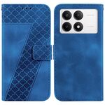 Per Xiaomi Redmi K70 / K70 Pro Custodia per telefono in pelle goffrata a forma di sette (blu)