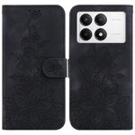 Per Xiaomi Redmi K70 / K70 Pro Custodia per telefono in pelle goffrata Lily (nero)