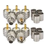 10 pz/confezione UHF Adattatore a crimpare maschio Connettore albero in rame RF