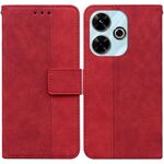 Custodia per telefono in pelle goffrata geometrica Xiaomi Redmi 13 4G (rossa)